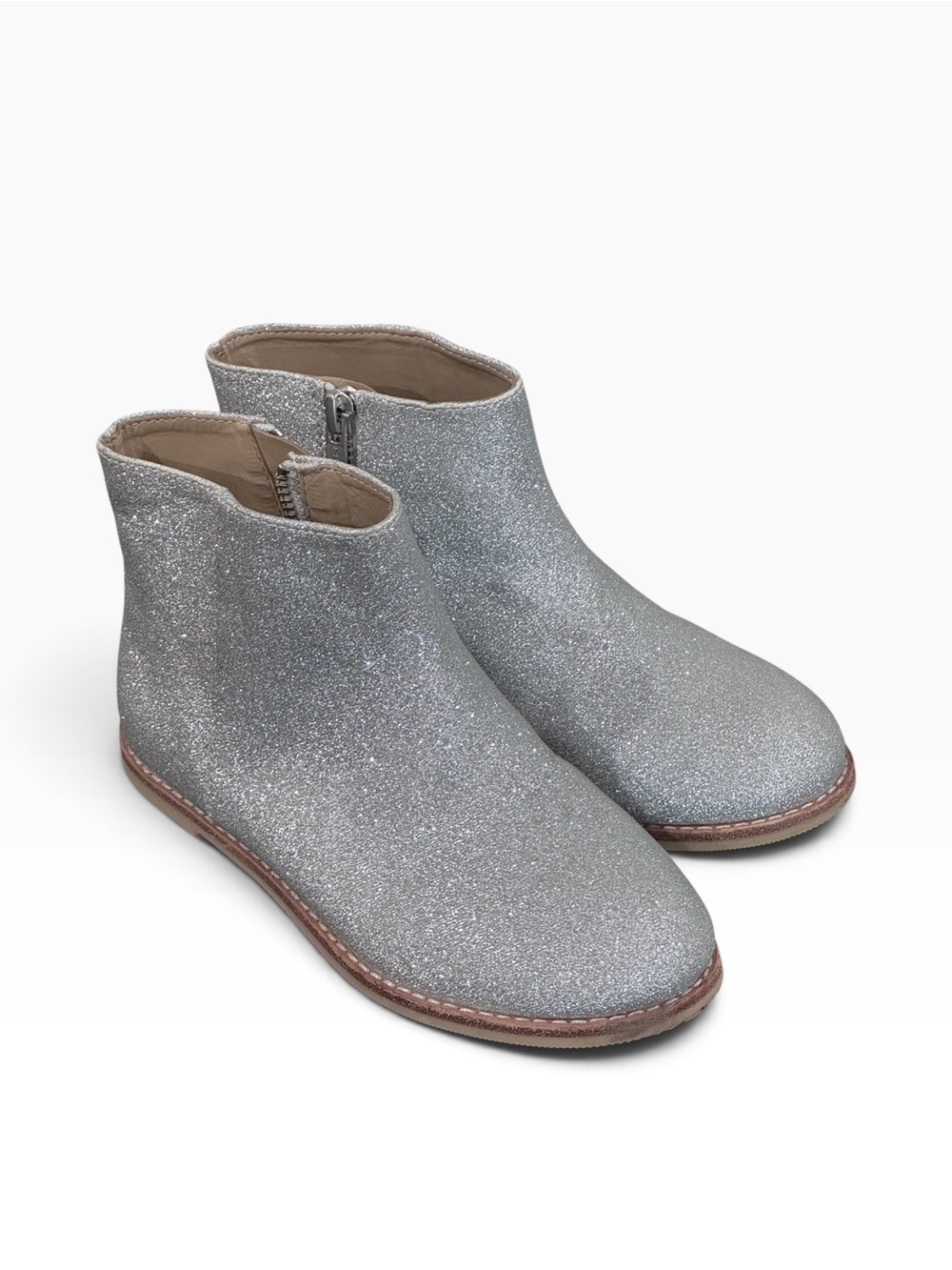 Janie and Jack Girls' Silver Glitter Ankle Boots